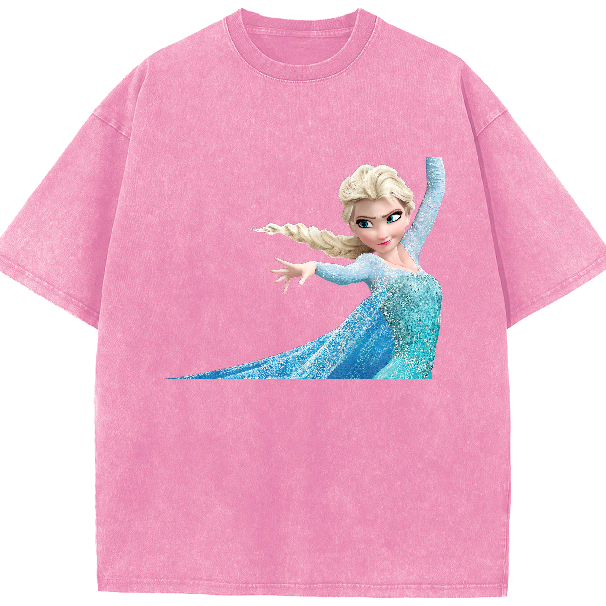 （画像用） アナと雪の女王 アンナ エルサ Frozen Anna Elsa 綿100% ヴィンテージ風 半袖Tシャツ（フロントプリント）